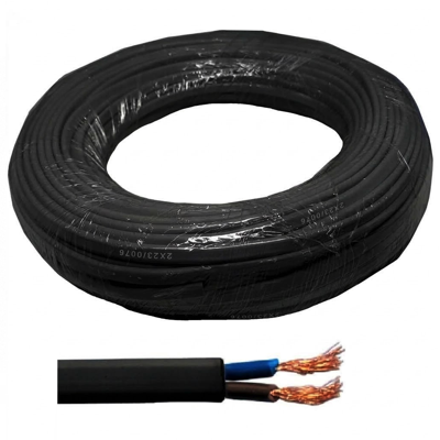 IWILL TWIN FLAT BLACK Electrical Cables 2C X 23/0076 X 35M ROLL